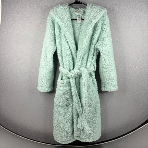Pottery Barn Teen - Pale Seafoam Cozy Sherpa Robe - Picture 1 of 14